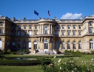The French Ministry of Foreign Affairs, usually known by its nickname, the Quai d'Orsay. Picture source: this blog, which has a nice post about the building. http://davidplusworld.com/french-ministry-foreign-affairs/